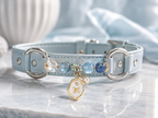 Gemini Zodiac Crystal Faux Leather Pet Collar, Constellation Charm for Dogs