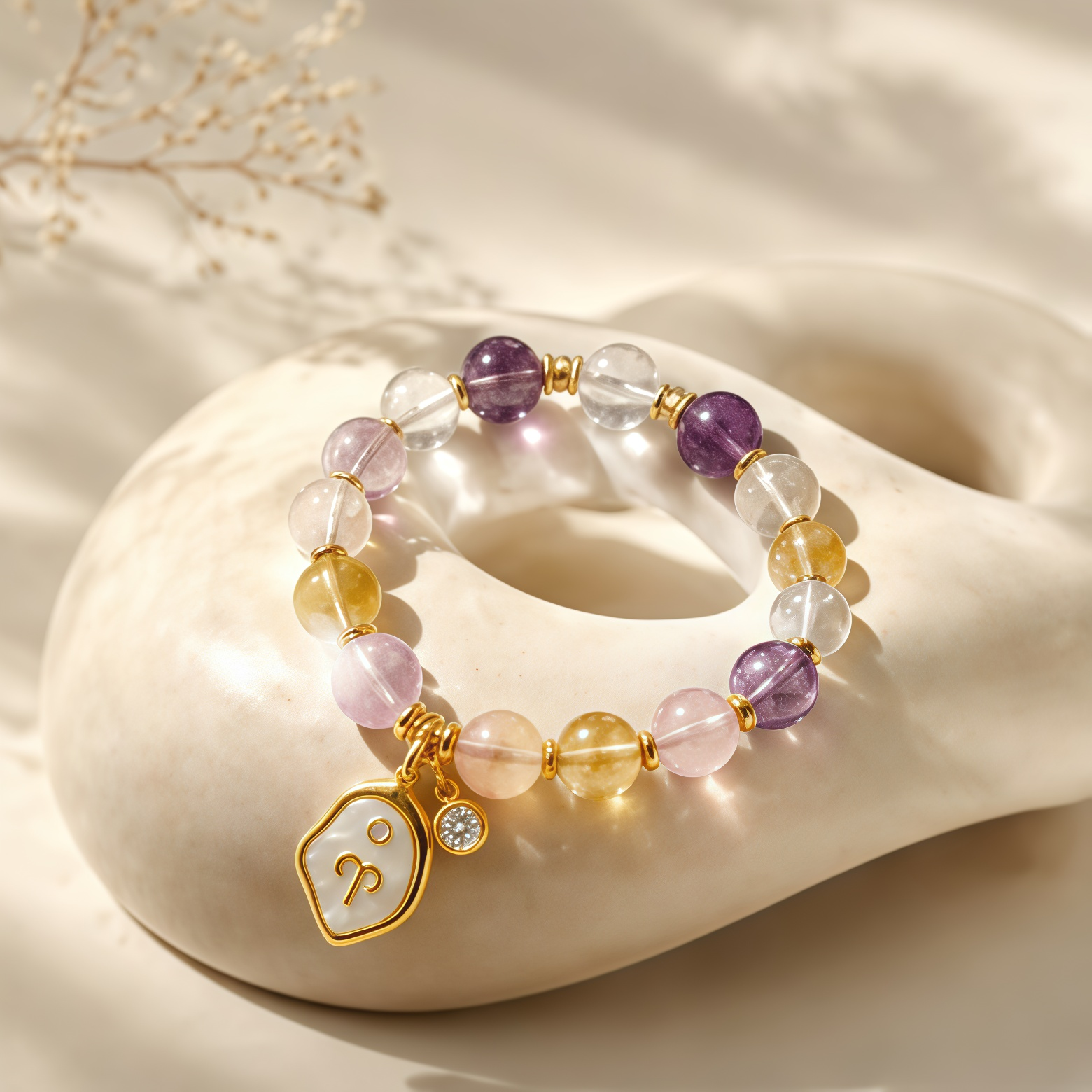 Zodiac Natural Crystal Bracelet