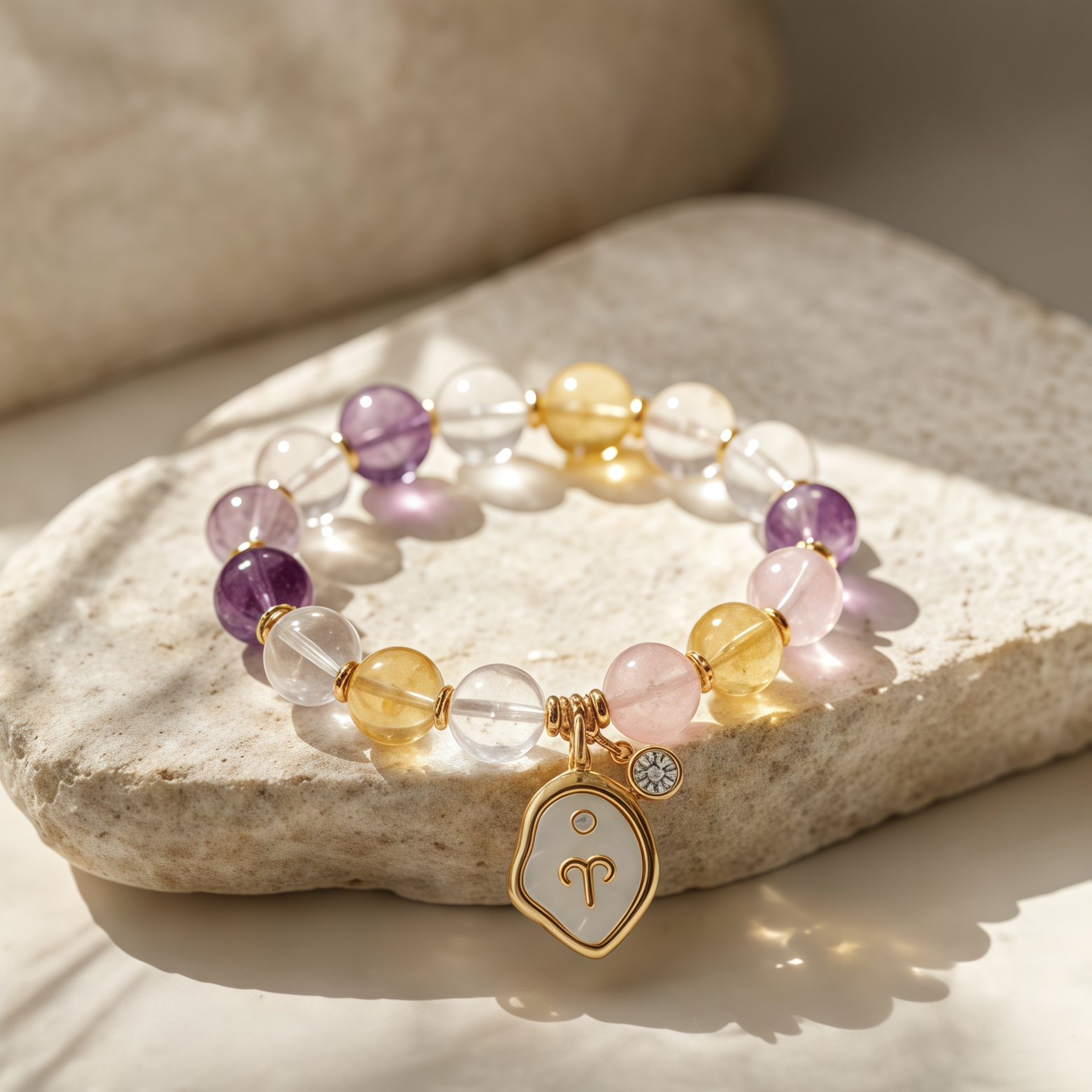 Zodiac Natural Crystal Bracelet