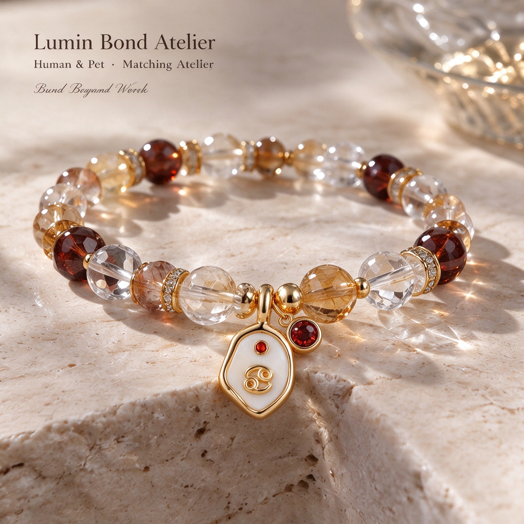 Cancer Zodiac Natural Crystal Bracelet, Hand‑Curated Gemstone Spiritual Bracelet