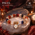 Pisce Zodiac Natural Crystal Bracelet, Hand‑Curated Gemstone Spiritual Bracelet