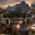 Capricorn Zodiac Crystal Faux Leather Pet Collar, Constellation Charm for Dogs