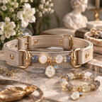 Virgo Zodiac Crystal Faux Leather Pet Collar, Constellation Charm for Dogs