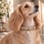 Virgo Zodiac Crystal Faux Leather Pet Collar, Constellation Charm for Dogs